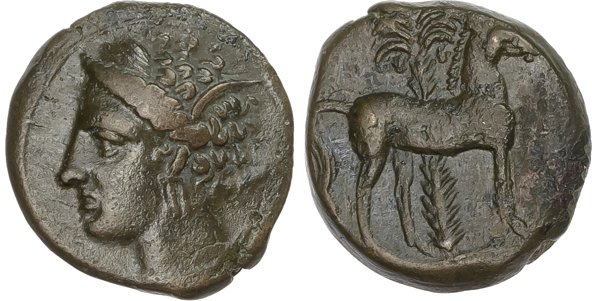 Zeugitania, Carthage (c. 400-350 BC) AE Unit, 3.43g. 