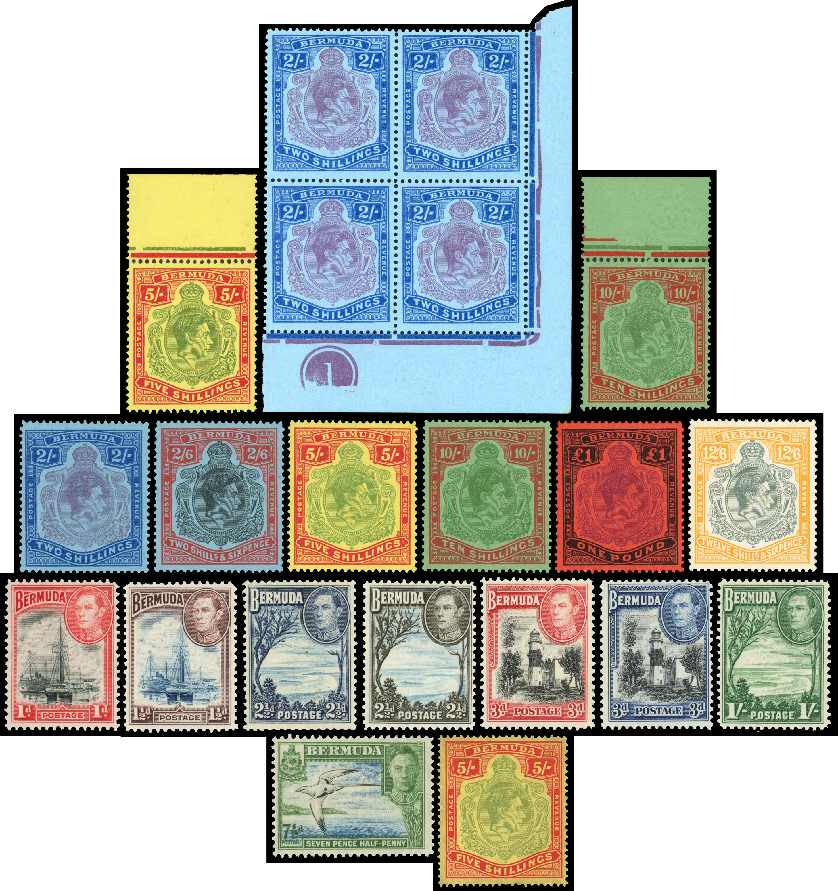 1938-53 mint selection arranged on stockcards with values to £1