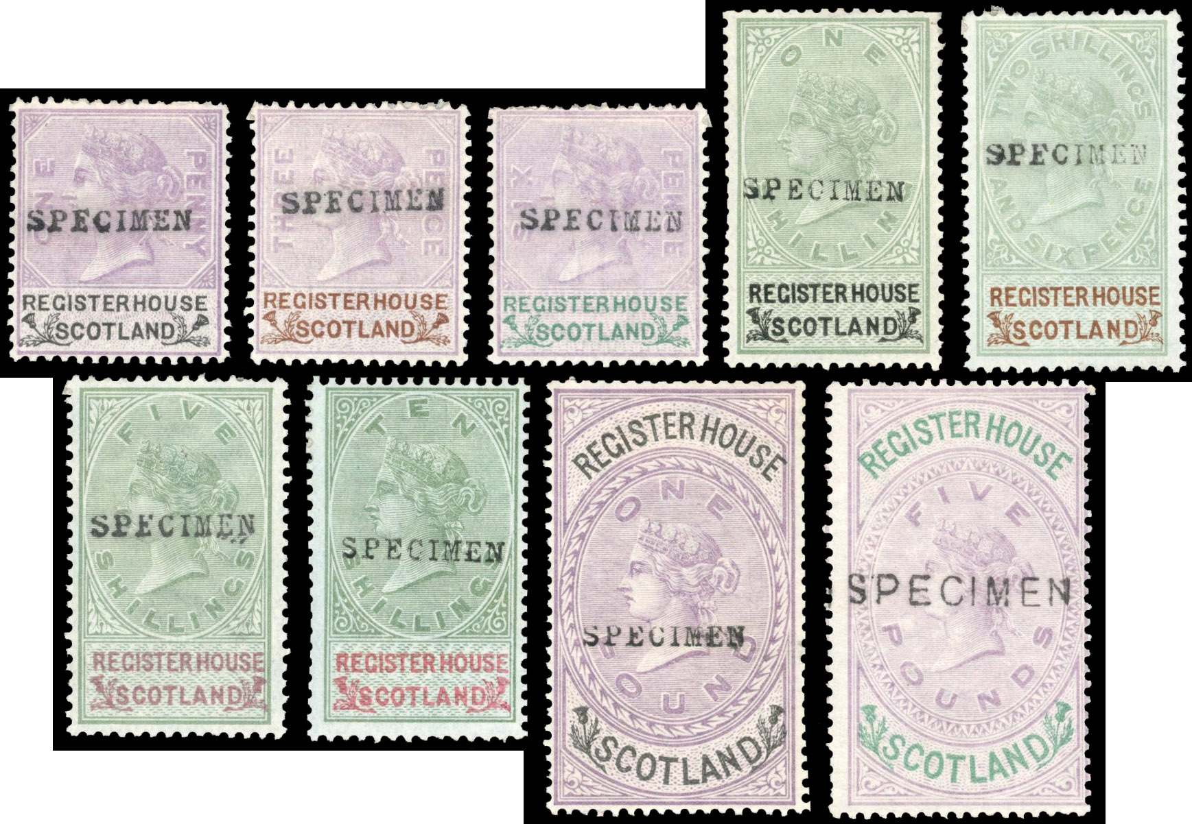 Scotland Register House 1882 Specimen set