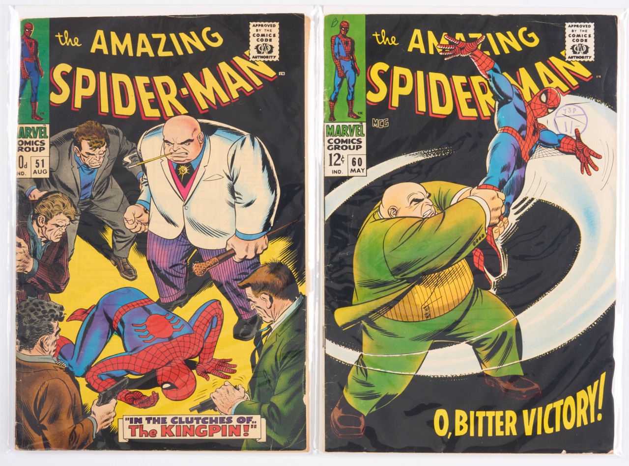 Amazing Spider-Man #51 & #60 Kingpin Covers (Marvel Comics, 1967-69) Bundle of 2