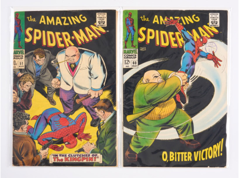 Amazing Spider-Man #51 & #60 Kingpin Covers (Marvel Comics, 1967-69) Bundle of 2