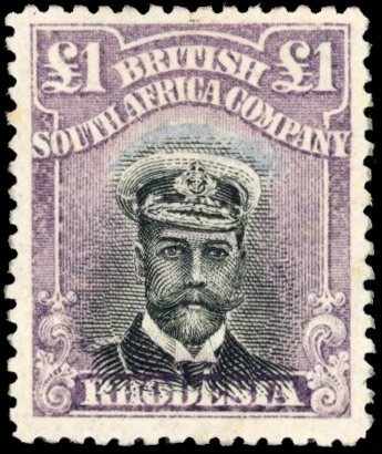 Rhodesia £1 SG 242 greyish black and pale violet shade mint
