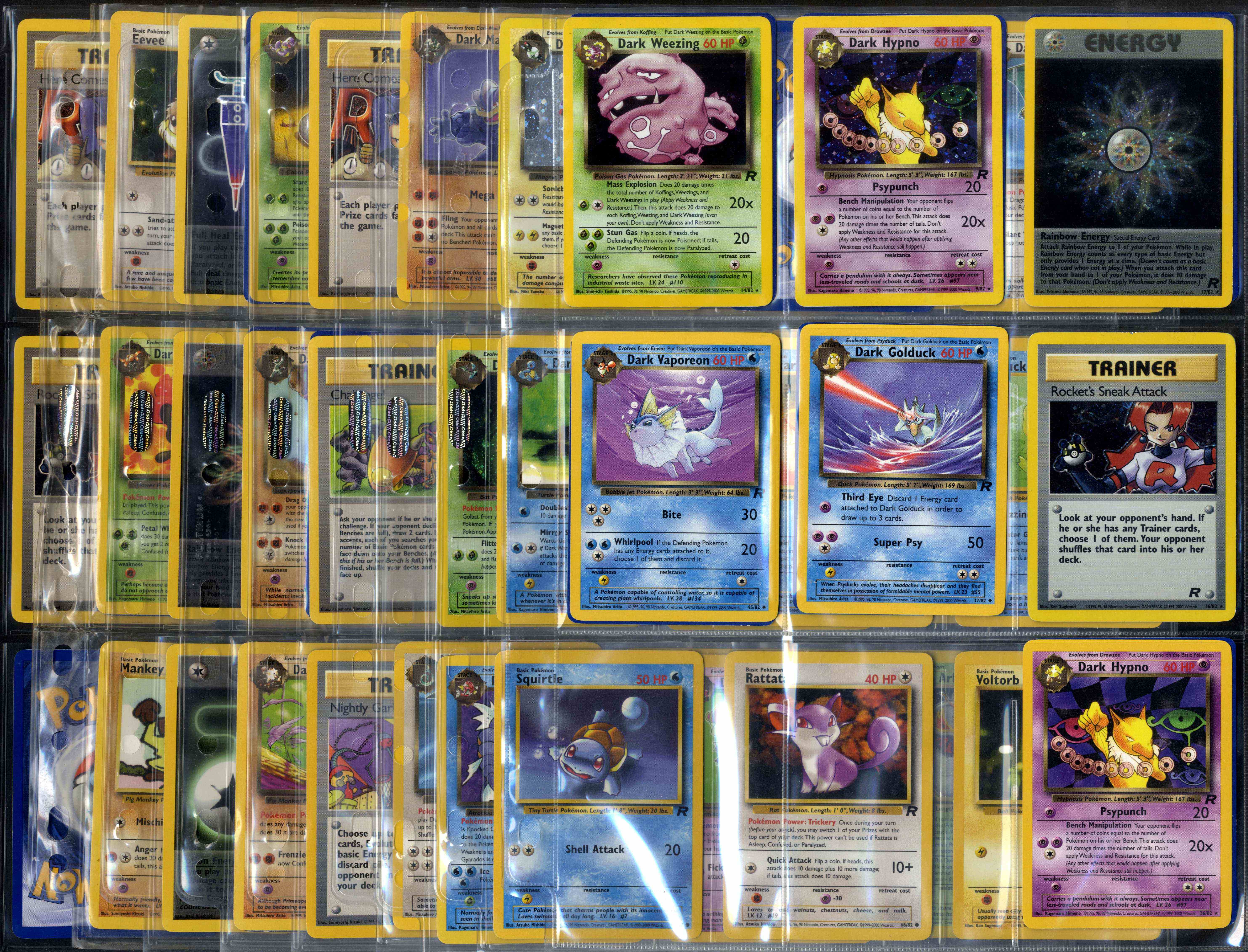 Vintage Assorted Sets - Base Set, Fossil, Jungle, Base Set 2, Team Rocket - 407 cards/ 62 Holos