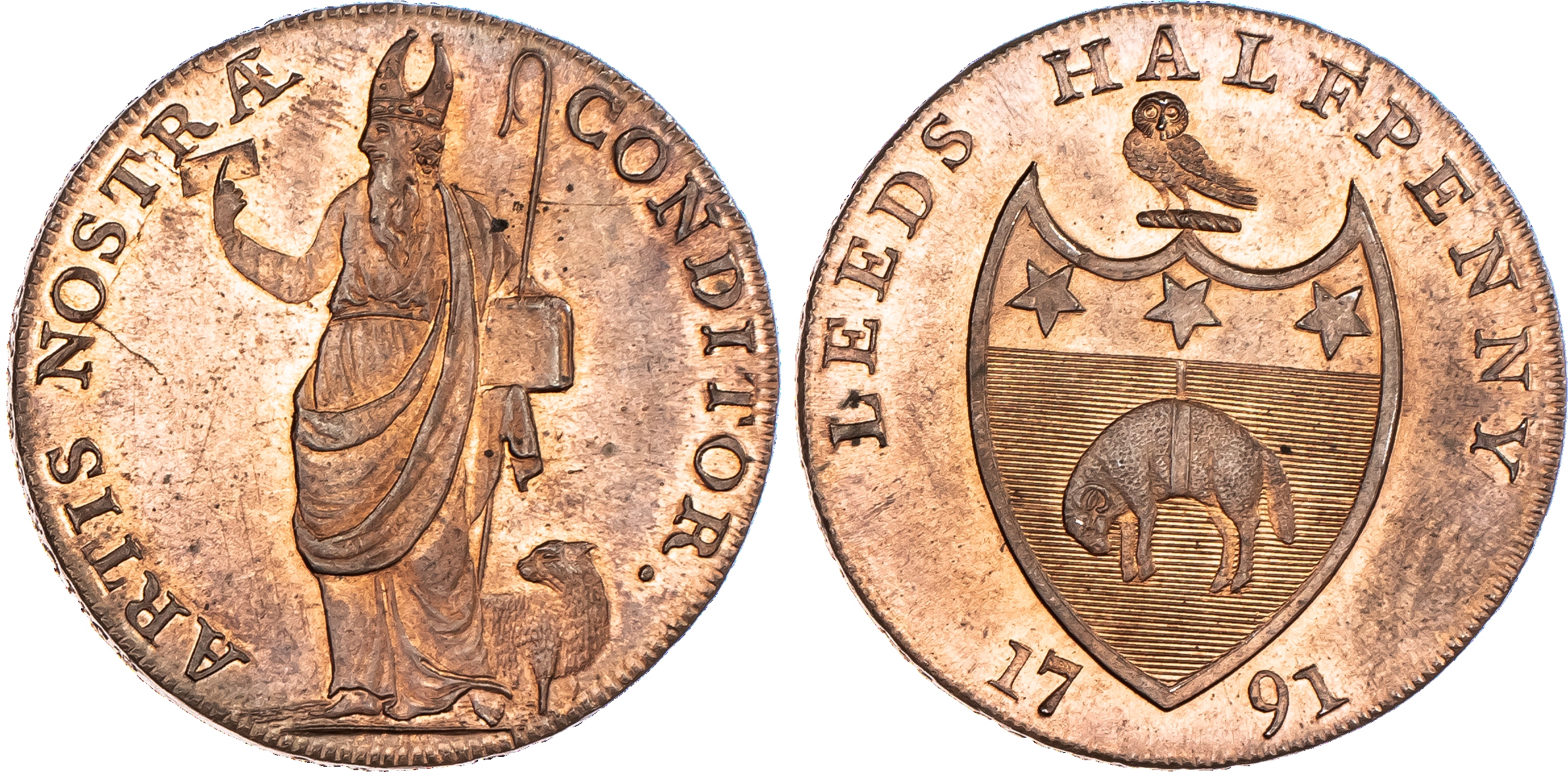Leeds, Richard Paley Halfpenny 1791,...