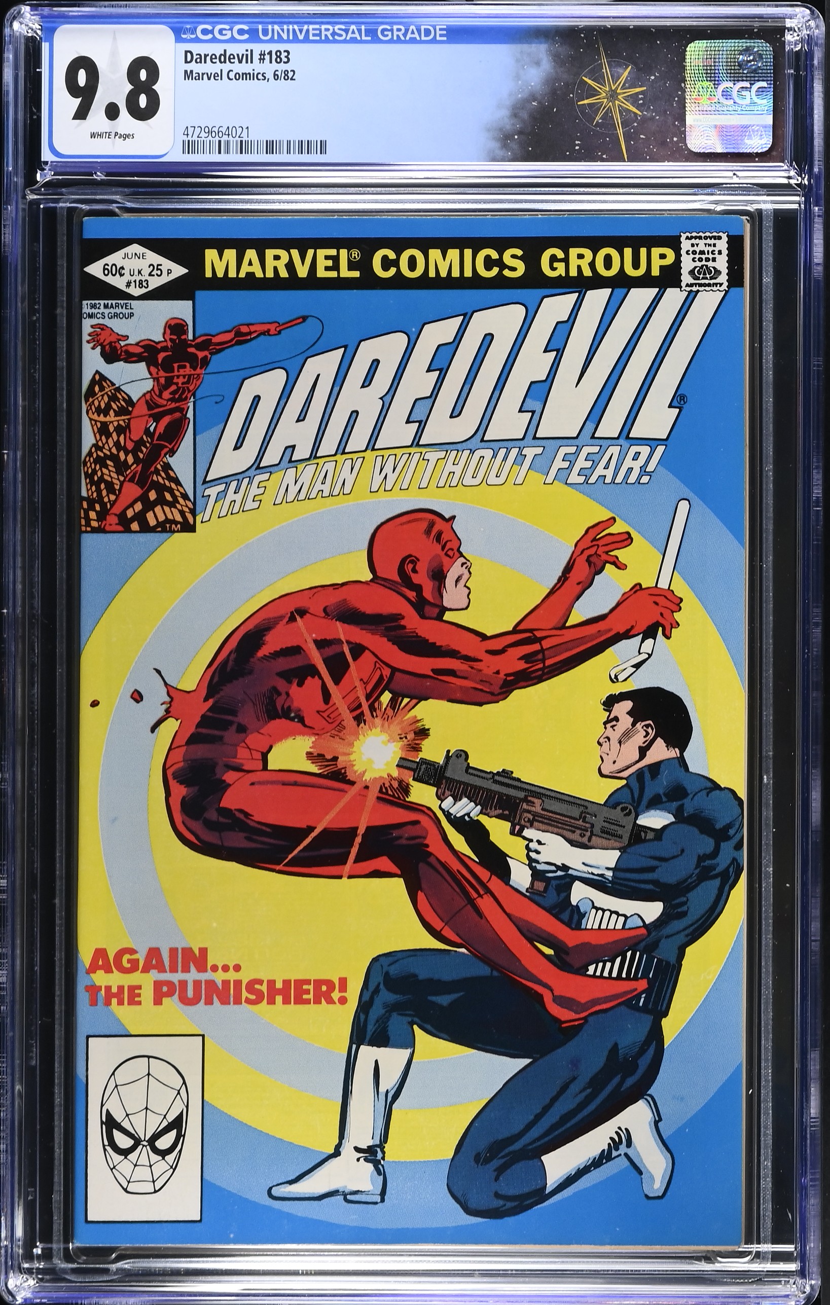 Daredevil #183 CGC 9.8 1st Meeting of Daredevil and Punisher (Marvel Comics, 1982) White Pages