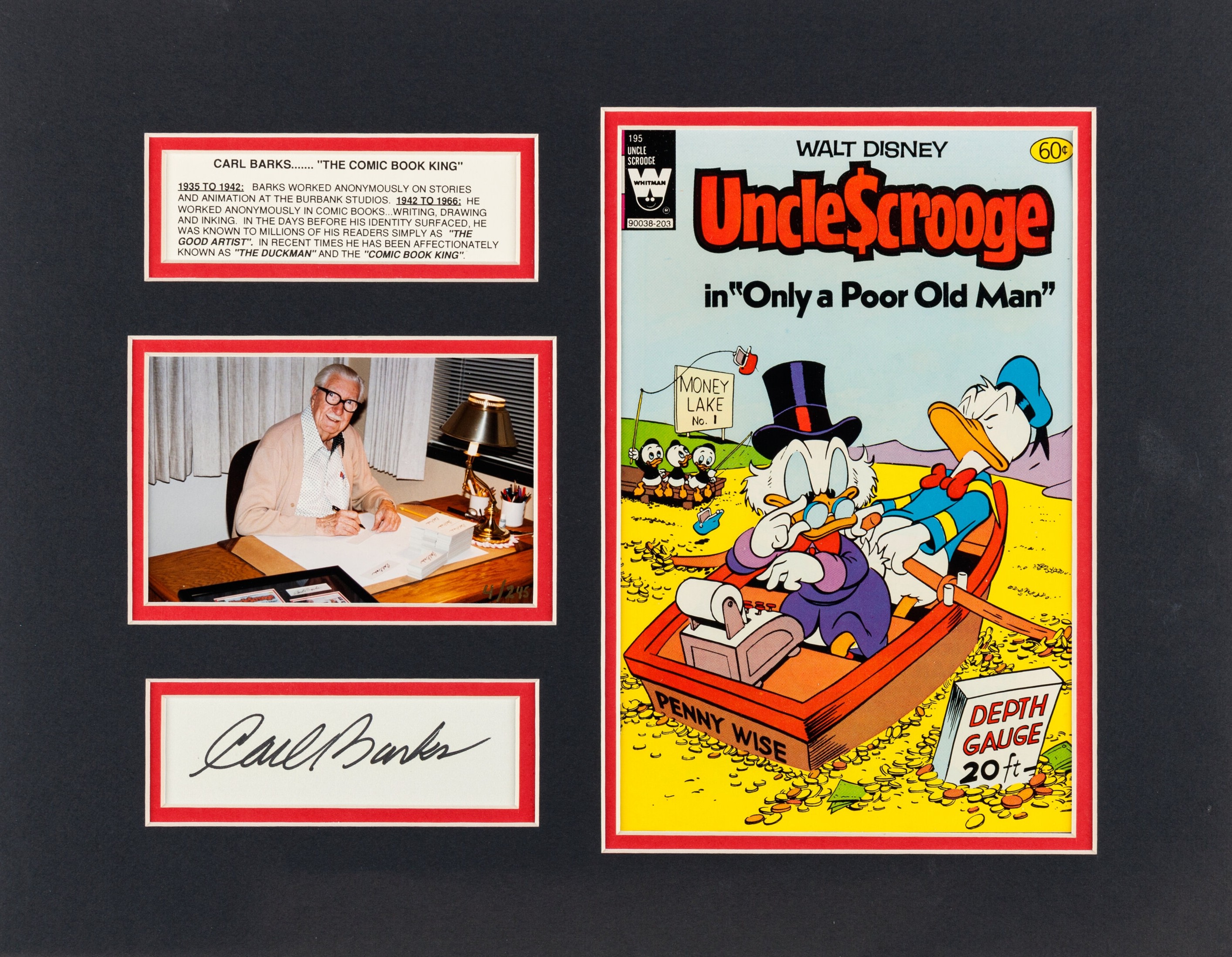 Carl Barks Signed Card Limited Edition Framed Set 113 of 245 (Grandey & Morby Productions)
