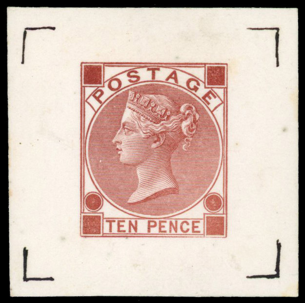 1870 10d Die proof. Brown on matt paper