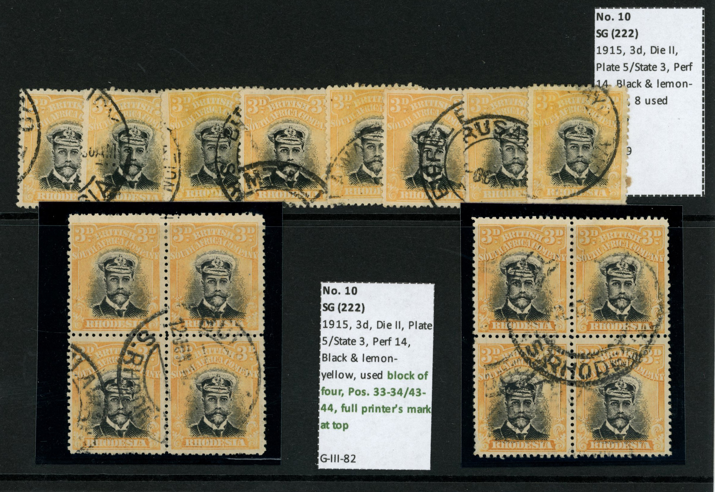 1913-7 3d Head Die II, perf 14. Sixteen...