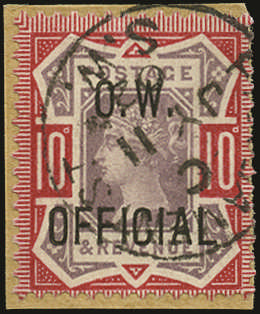 SGO35 1902 10d O.W. Official vfu