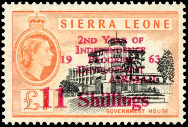 Sierra Leone SG 269 1963 11s on £1 wide setting mint