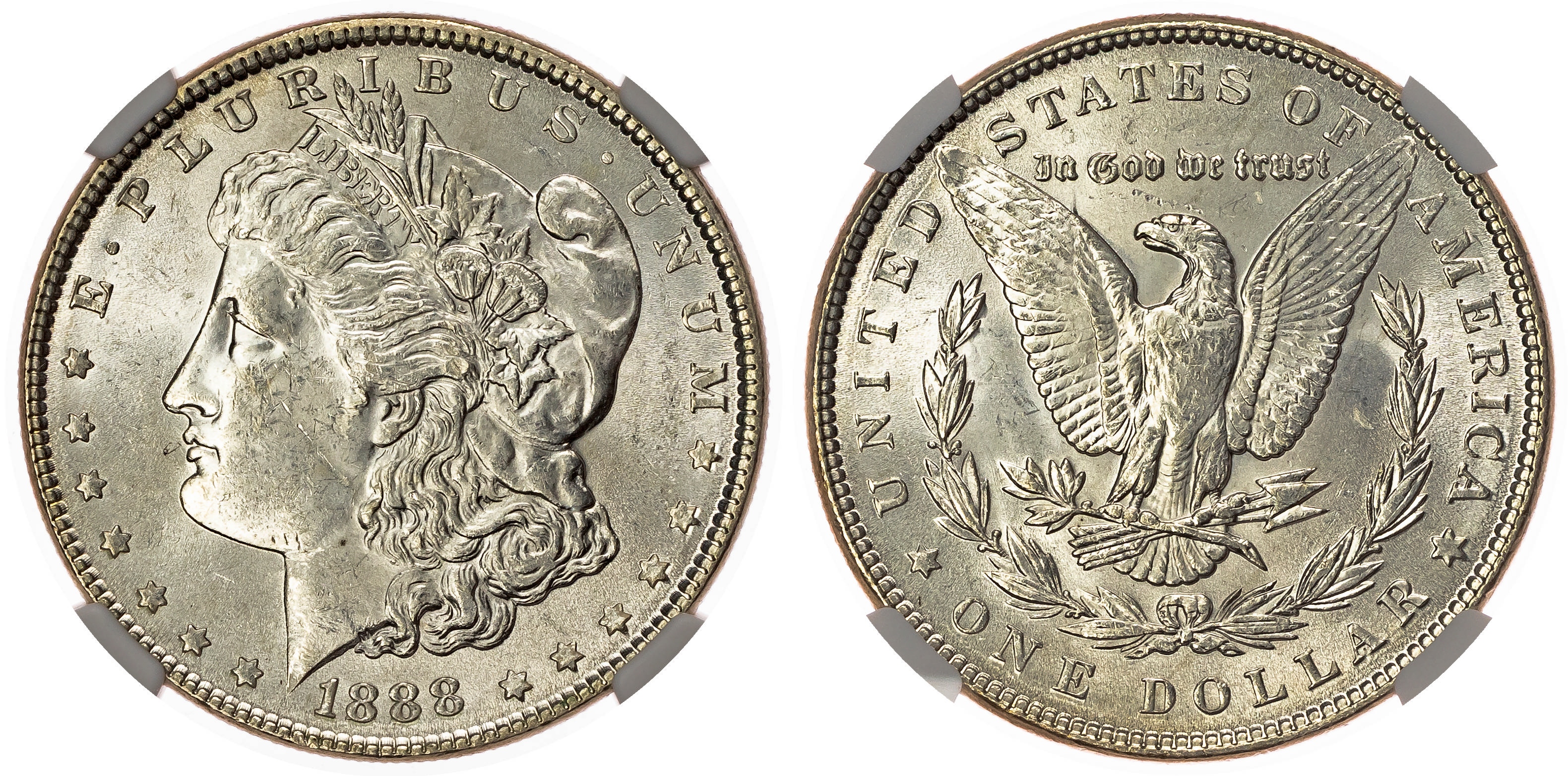USA, silver Morgan Dollar, 1888, Philadelphia - MS 62