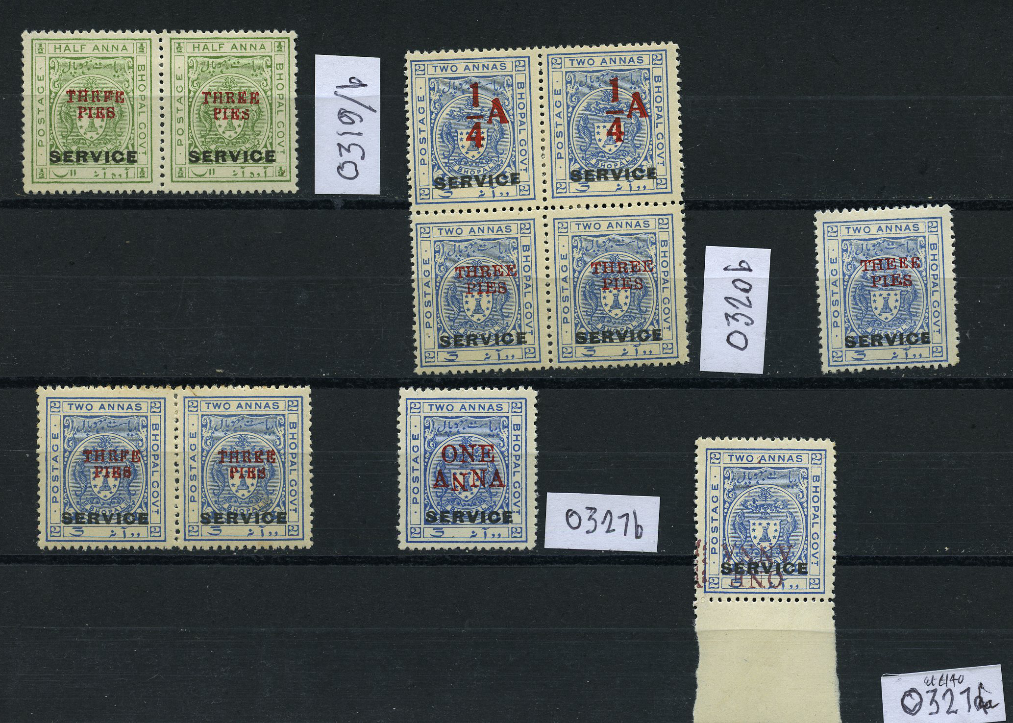 Official. 1935-6 surcharge varieties; small...
