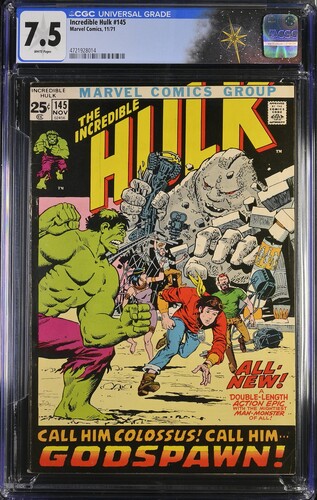 Incredible Hulk #145 CGC 7.5 Roy Thomas & Len Wein story (Marvel Comics, 1971) White pages