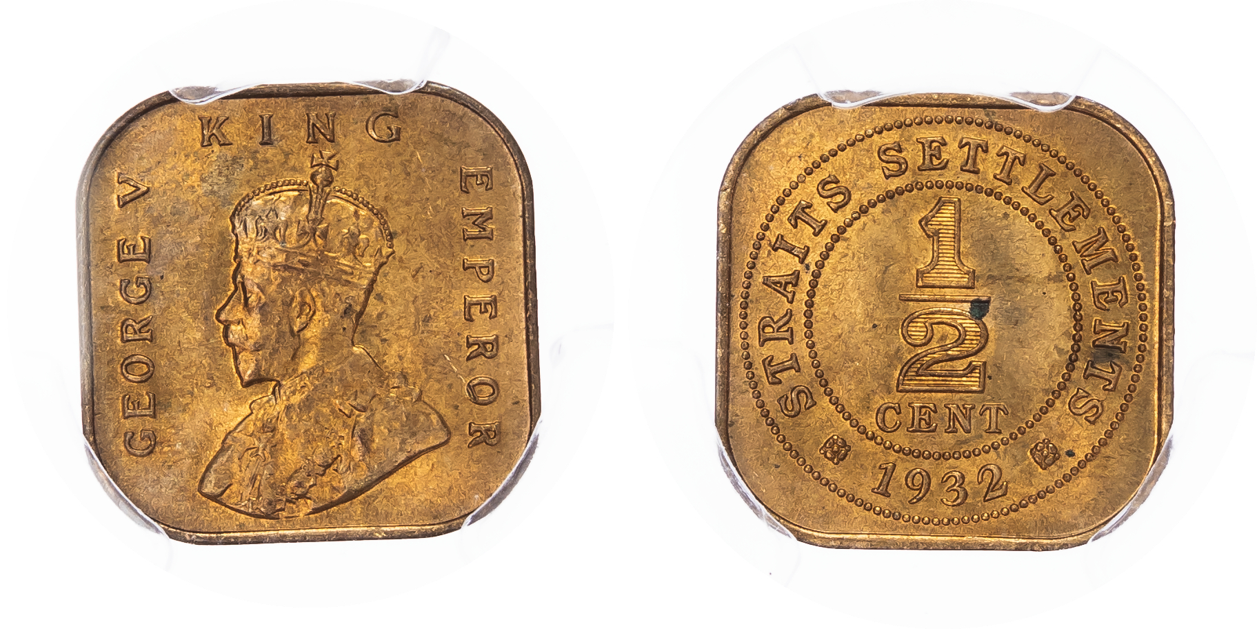 Straits Settlements, British Malaysia. George V CU 1/2 Cent. 1932. 