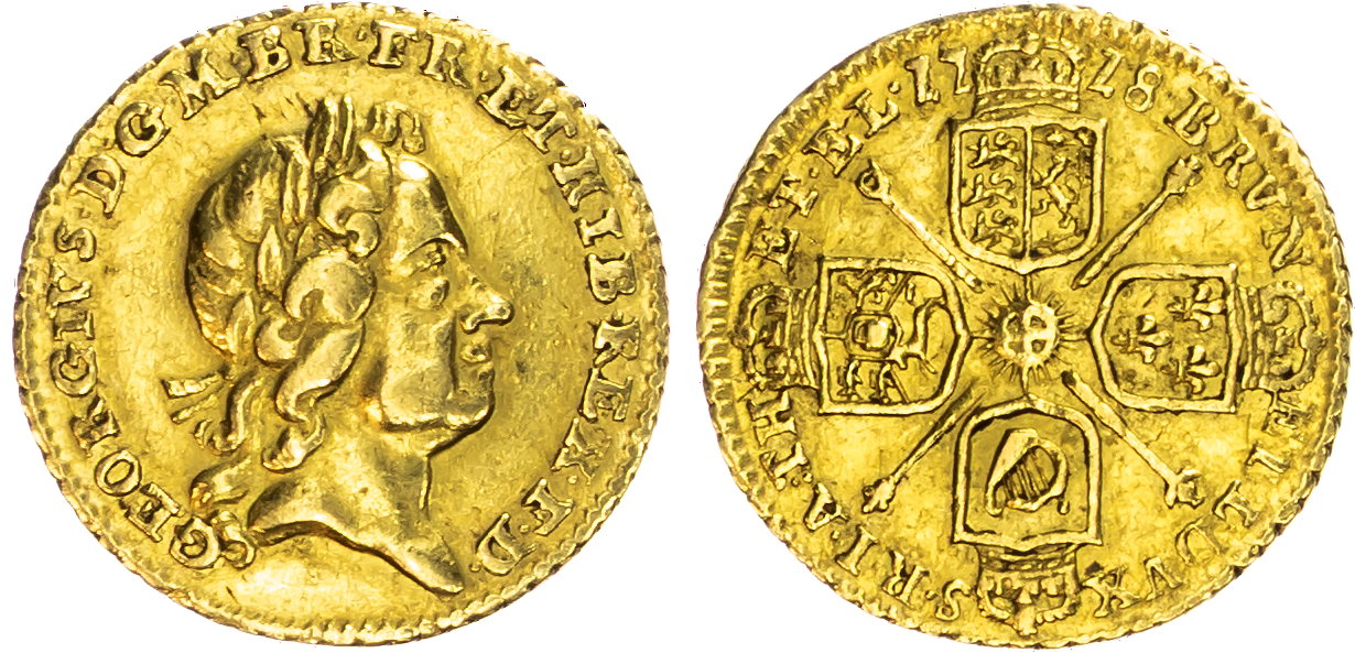 George I (1714-1727) Quarter Guinea, 1718.