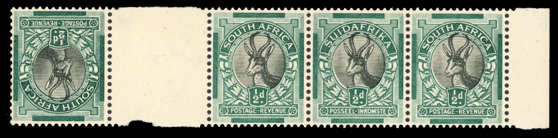South Africa SG 42b strip mint