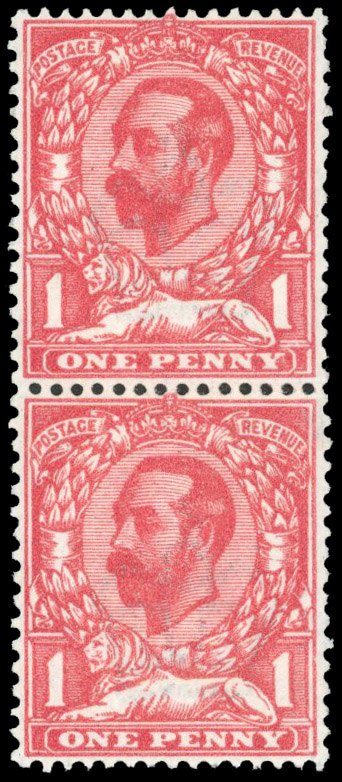 1911 1d Rose-pink (Die 1A, Wmk. Crown). unmounted pair