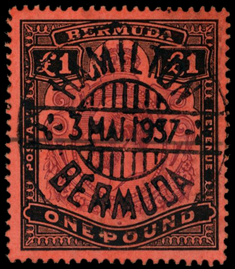1918-22 £1 purple and black on red,...