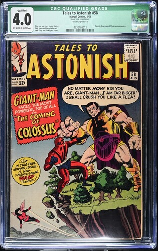 Tales to Astonish #58 CGC 4.0 Qualified Jack Kirby and Dick Ayers cover (Marvel Comics 1964) Off-white to white pages