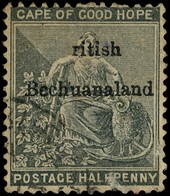 1885 ½d grey-black Cape of Good Hope overprinted 'ritish Bechuanaland' lightly used, error 'B' omitted, the reverse quite...