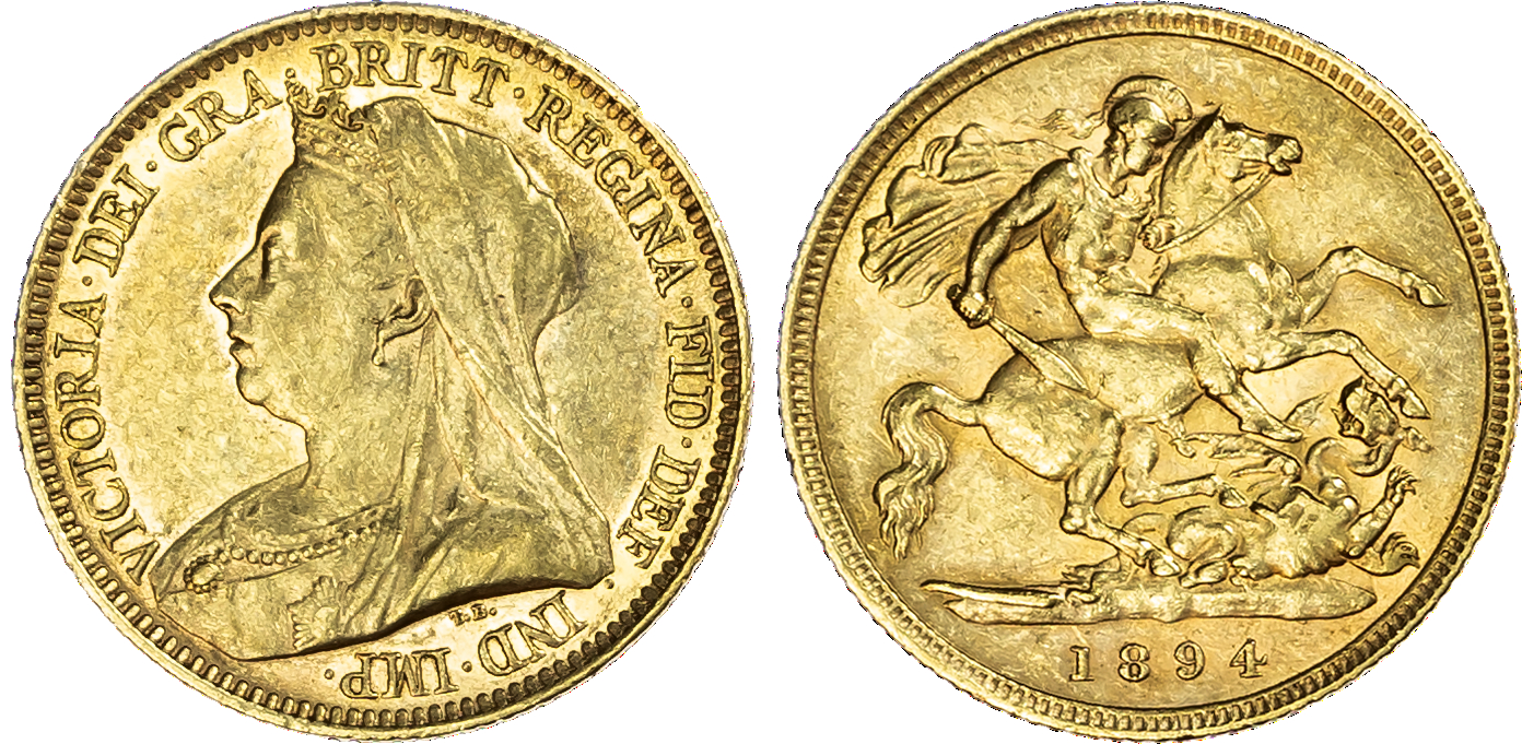 Victoria (1837-1901), Half Sovereign, 1894