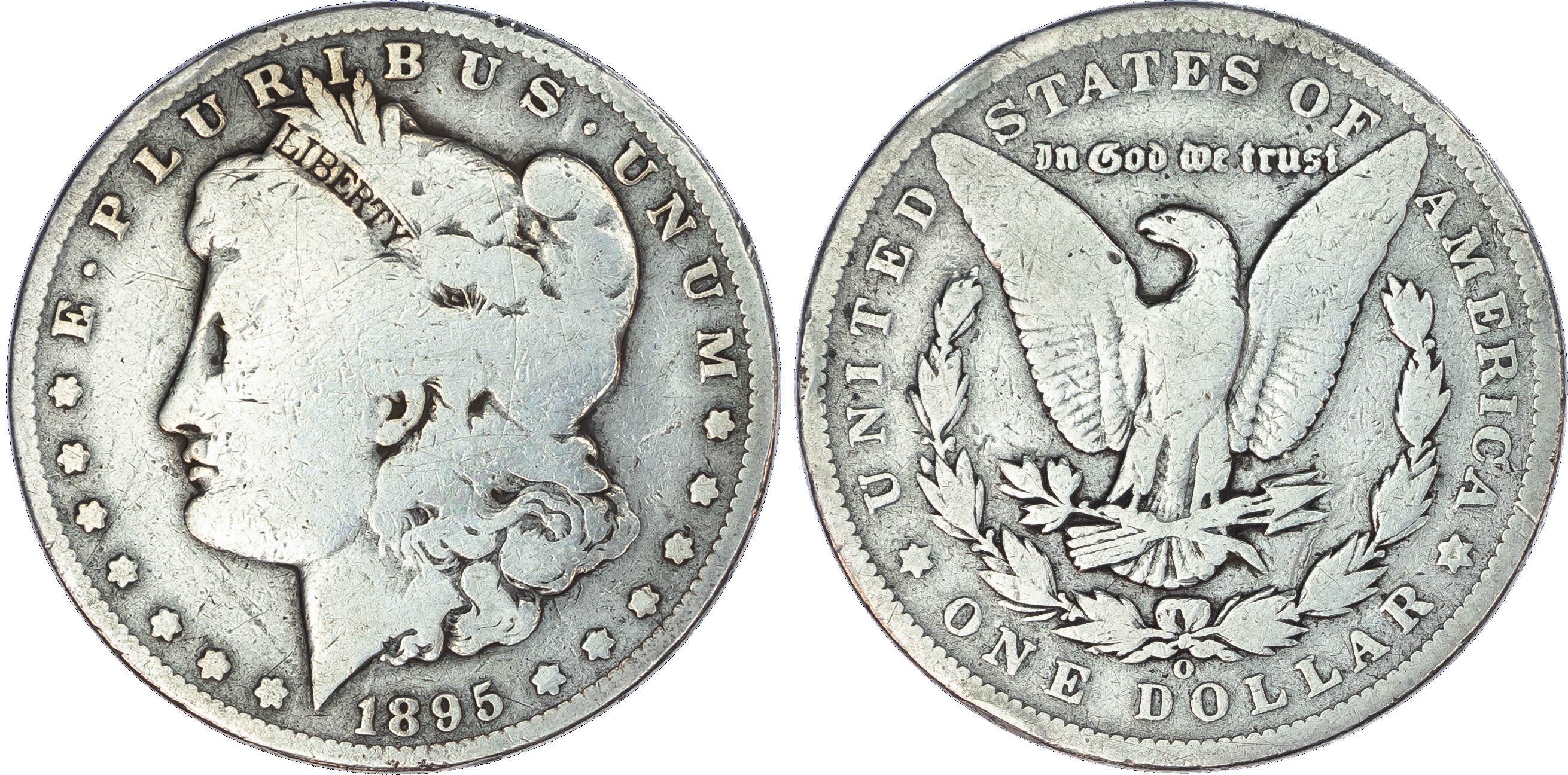 USA, silver Morgan Dollar, 1895, New Orleans, 25.58g.