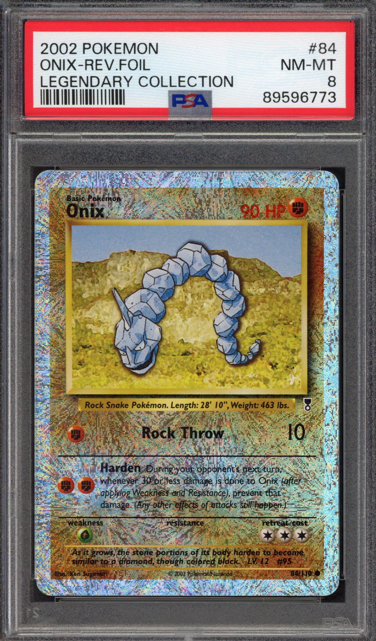 Pokémon TCG PSA 8 Onix 84 Reverse Foil, Legendary Collection