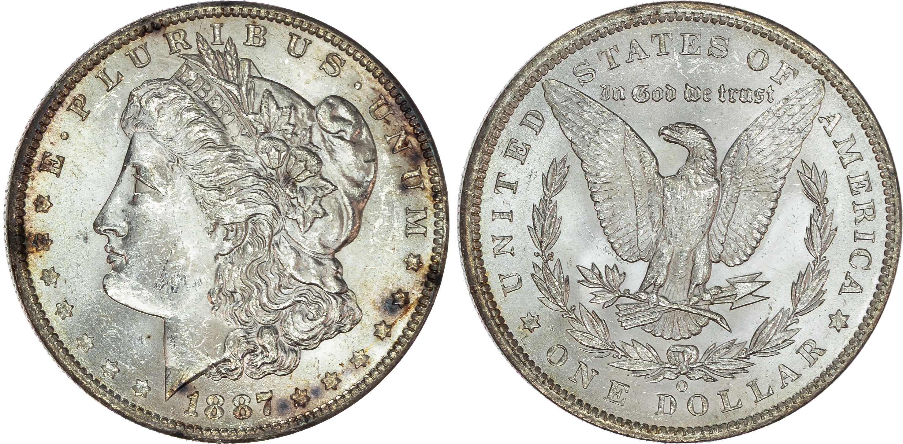 USA , silver Morgan Dollar, 1887, New Orleans, 26.78g (KM 110). About Uncirculated.…