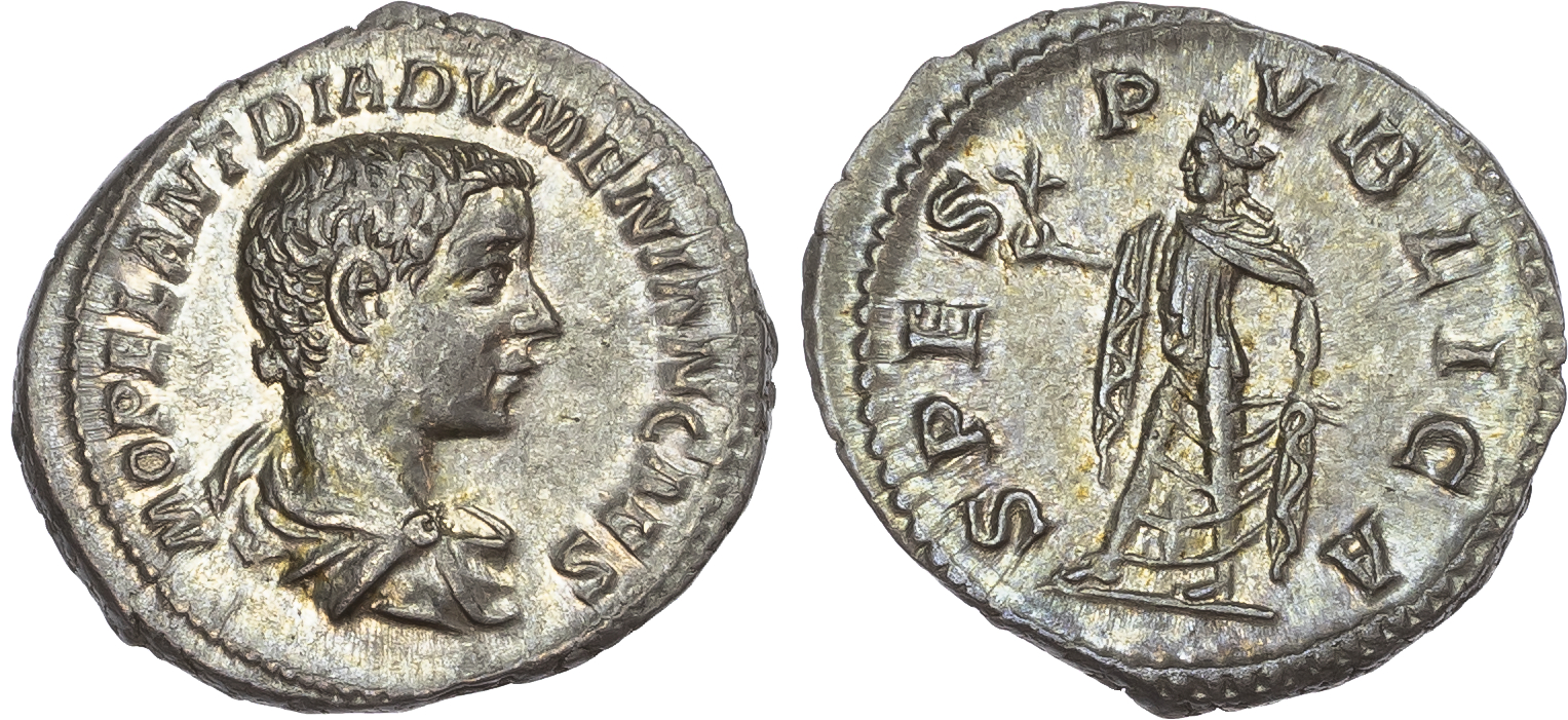 Diadumenian (as Caesar AD 217-218) AR Denarius, Rome, AD 218, 2.93g. 
