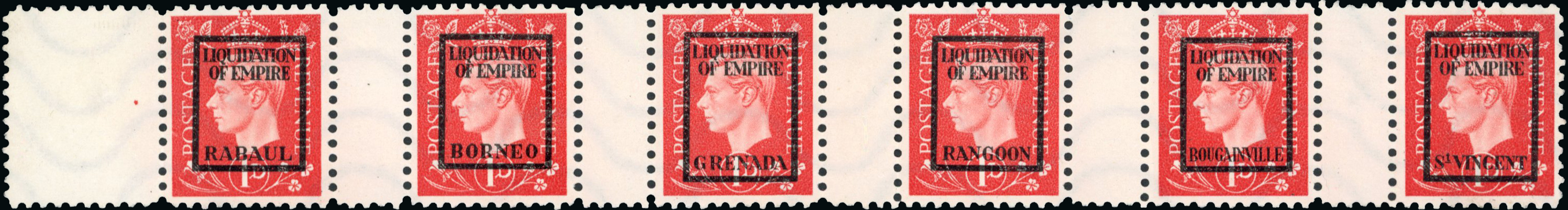 German Propaganda Forgeries.  LIQUIDATION OF EMPIRE 1d strip unused