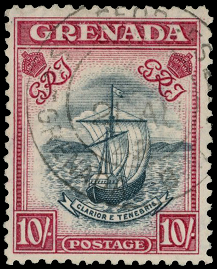 1943 10s Perf 12 Slate-blue and bright...