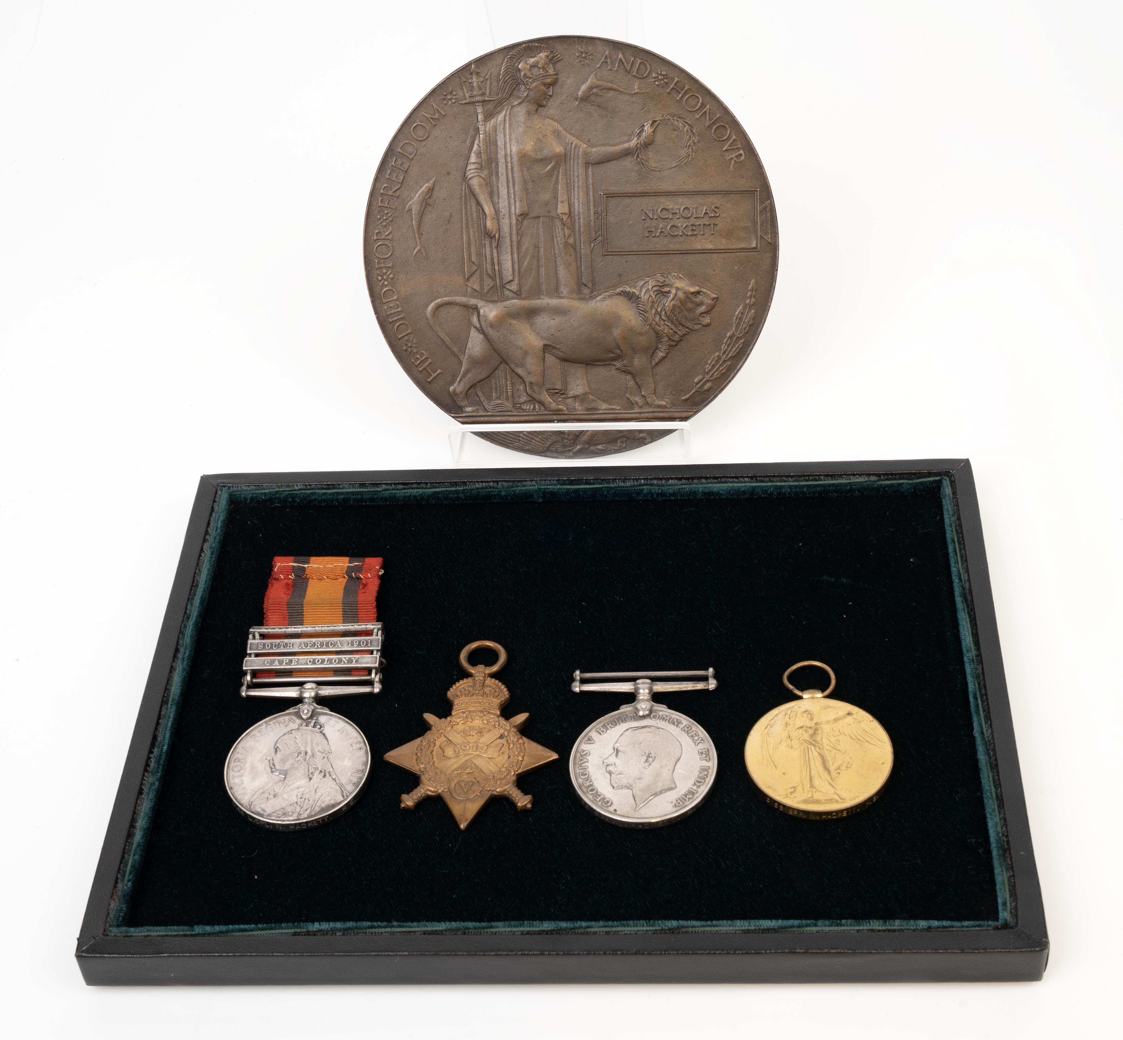 A Boer War, Great War 1914 Star, Battle of Arras Casualty Group