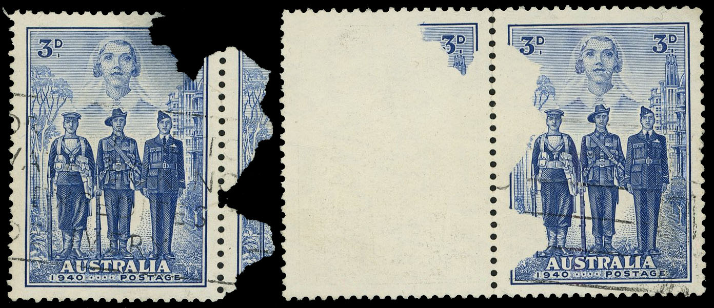 Australia SG 198 double paper variety used