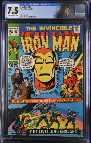Iron Man #34 CGC 7.5 "Crisis and Calamity!" (Marvel Comics, 1971) Off-white to white pages