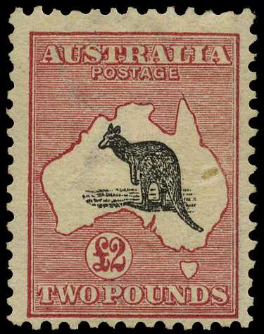 1913 First Watermark: £2 black and rose Die...