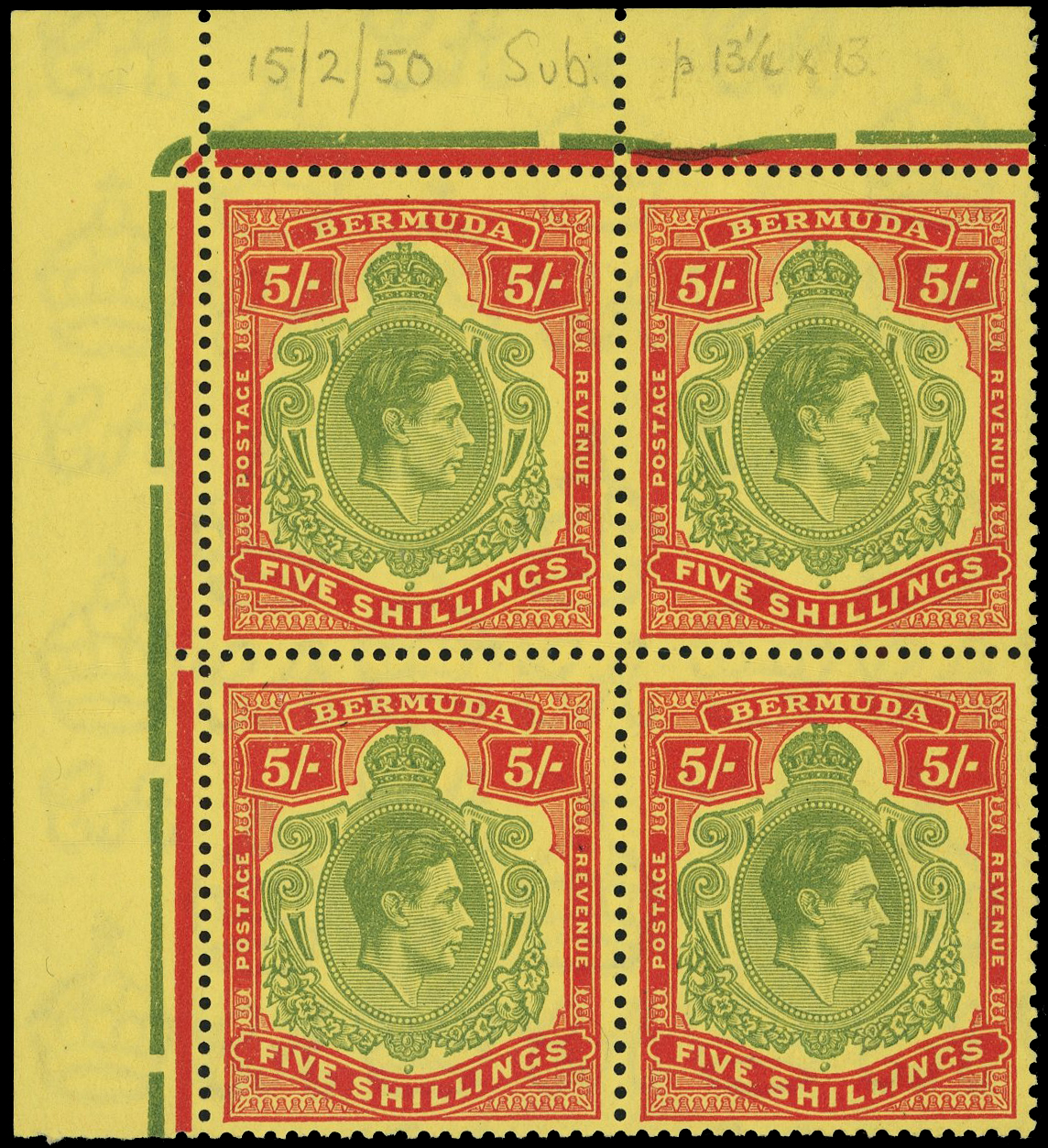 Bermuda SG 118f block mint