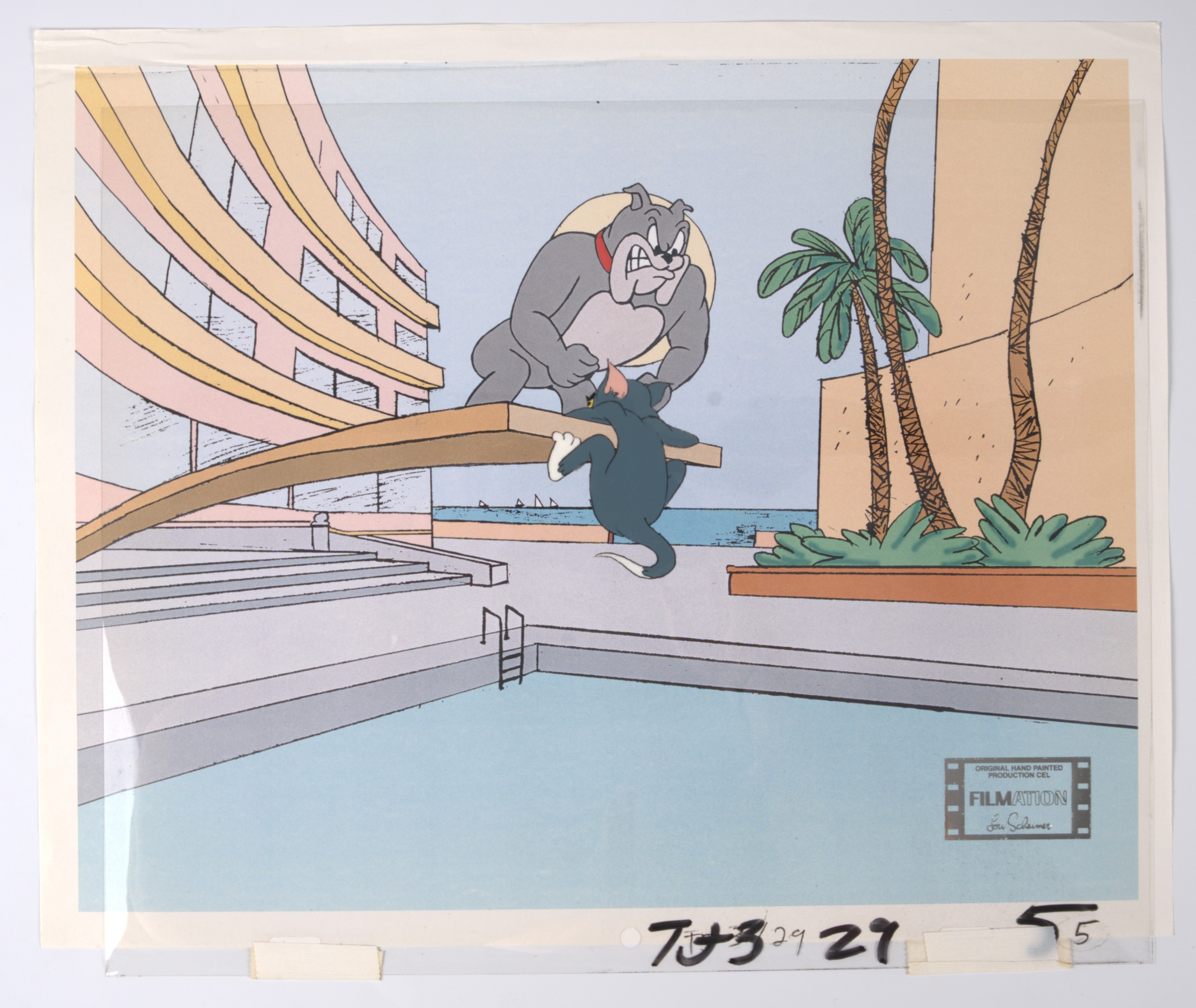The Tom and Jerry Comedy Show Original Mouse Over Miami Tom Production Cel (Filmation, 1980-1982) Total 2