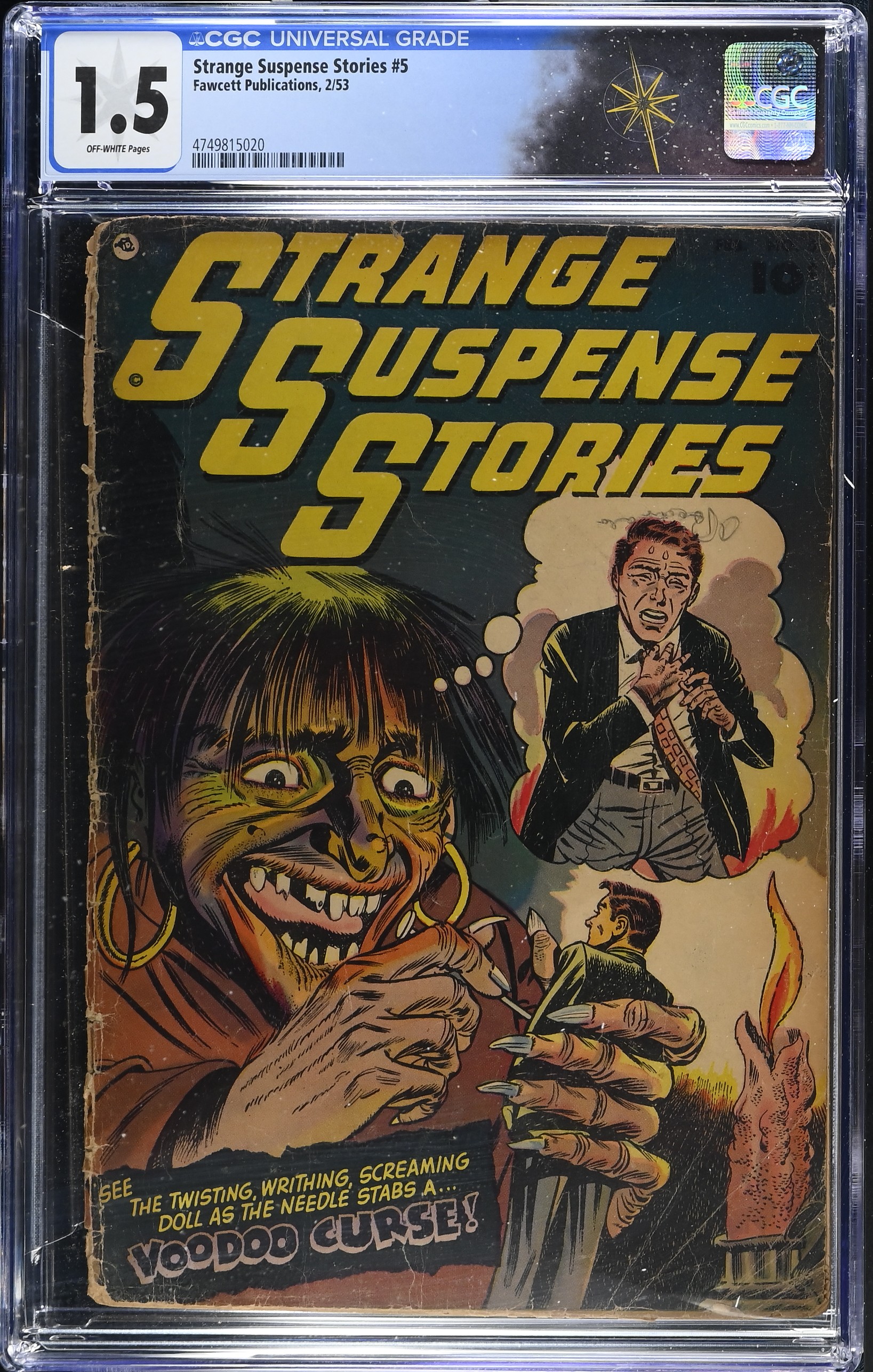 Strange Suspense Stories #5 CGC 1.5 Cover by Bernard Baily Last Fawcett Issue (Fawcett Publications, 1953) Off-White Pages