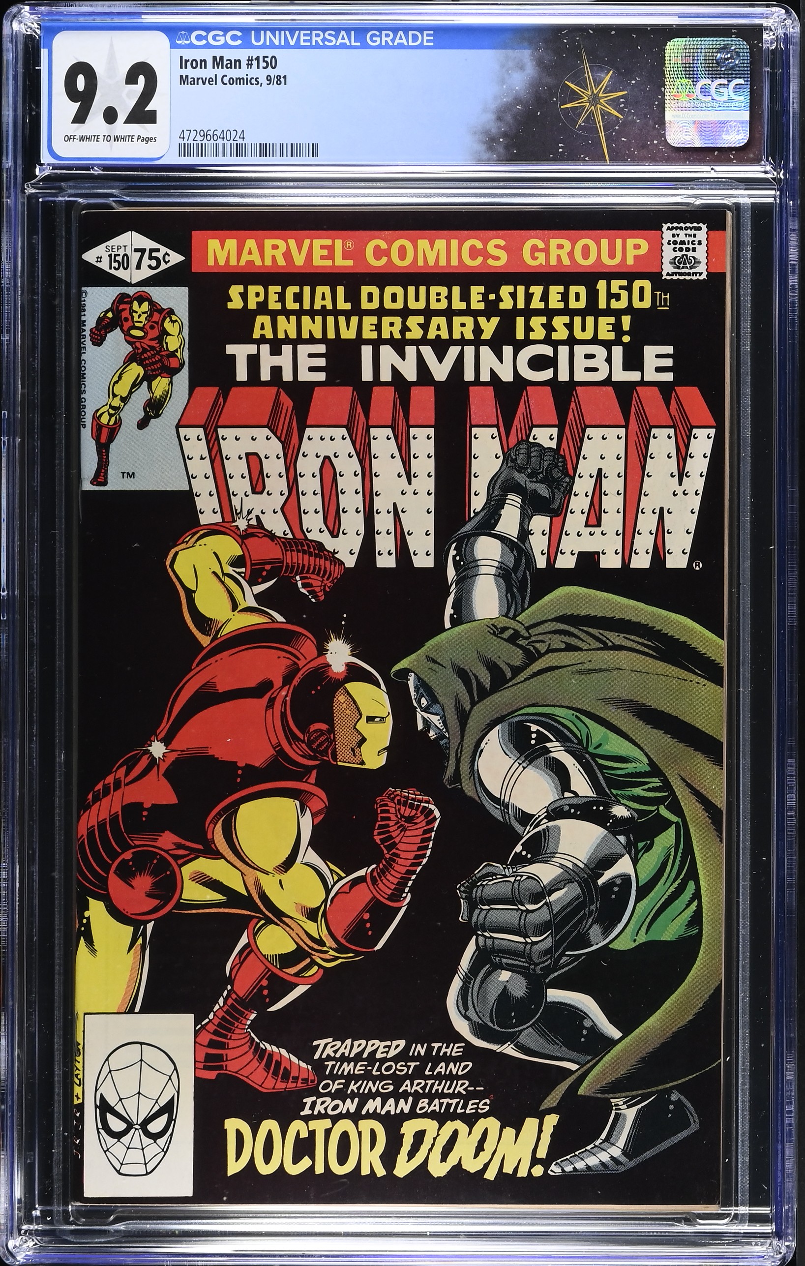 Invincible Iron Man #150 CGC 9.2 Iron Man & Doom Cover by John Romita Jr (Marvel Comics, 1981) Off-White to White Pages