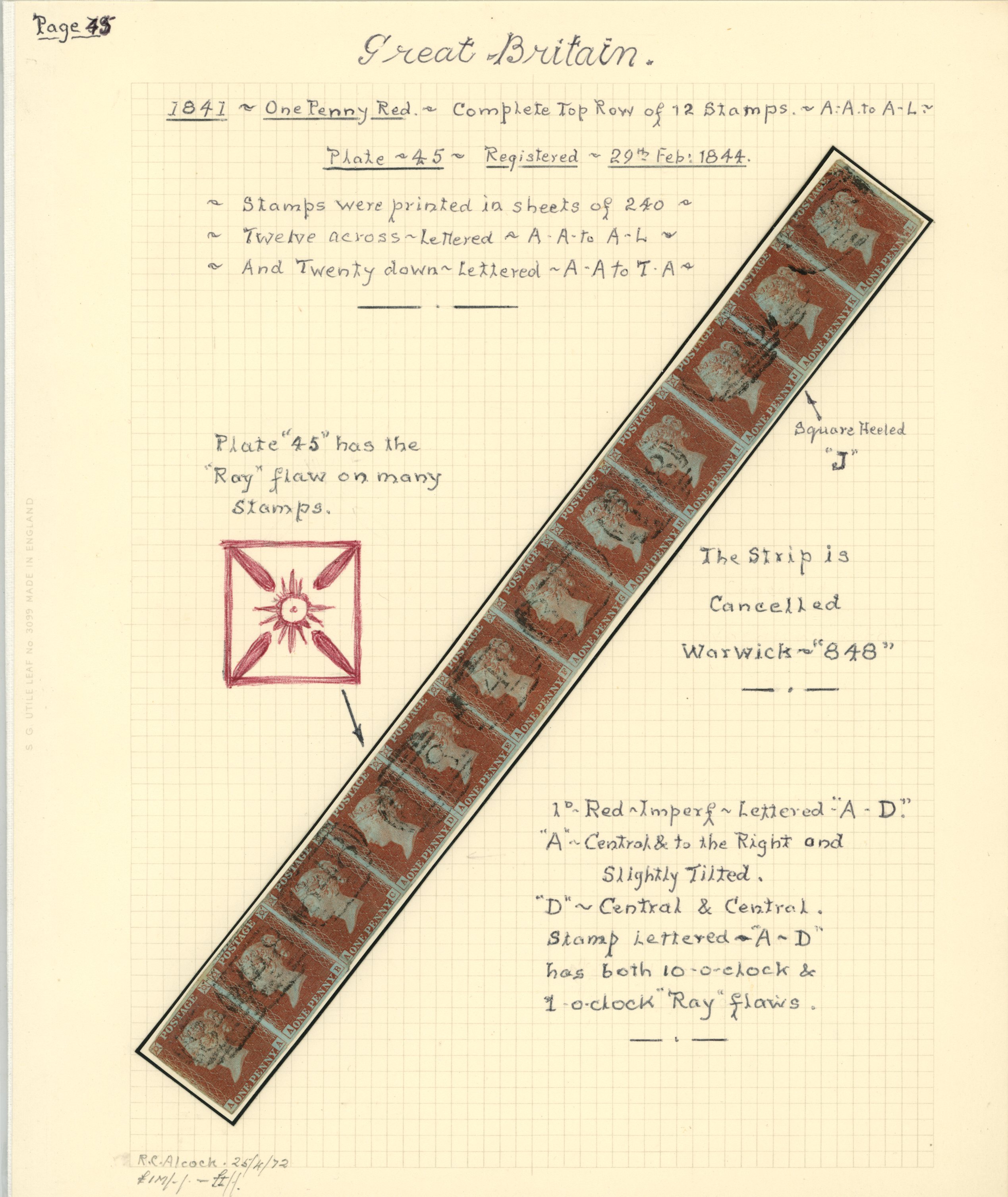 1841 1d red selection of sixty-five...