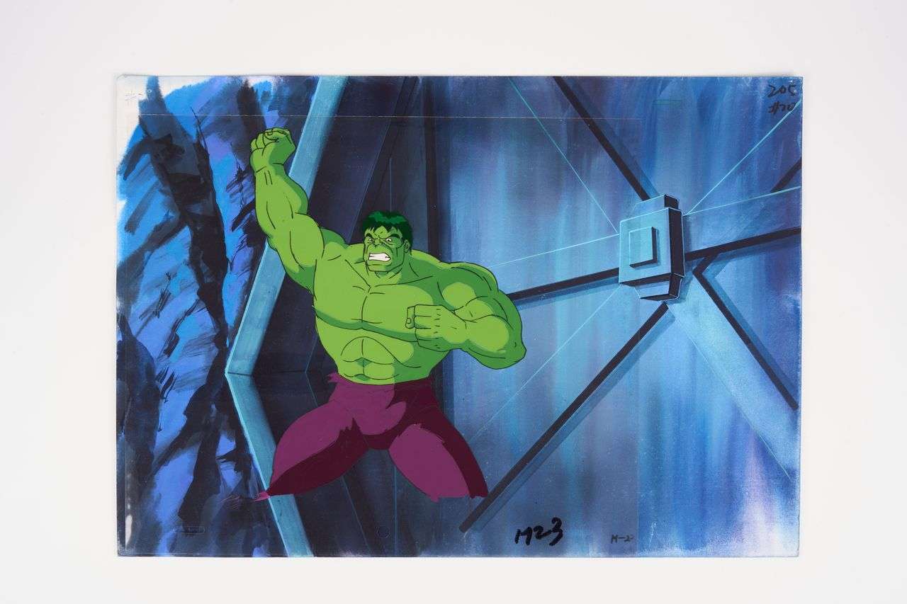 Incredible Hulk Animated Series Original Hand Painted Production Cel And Background (Marvel Studios, 1996-1997)