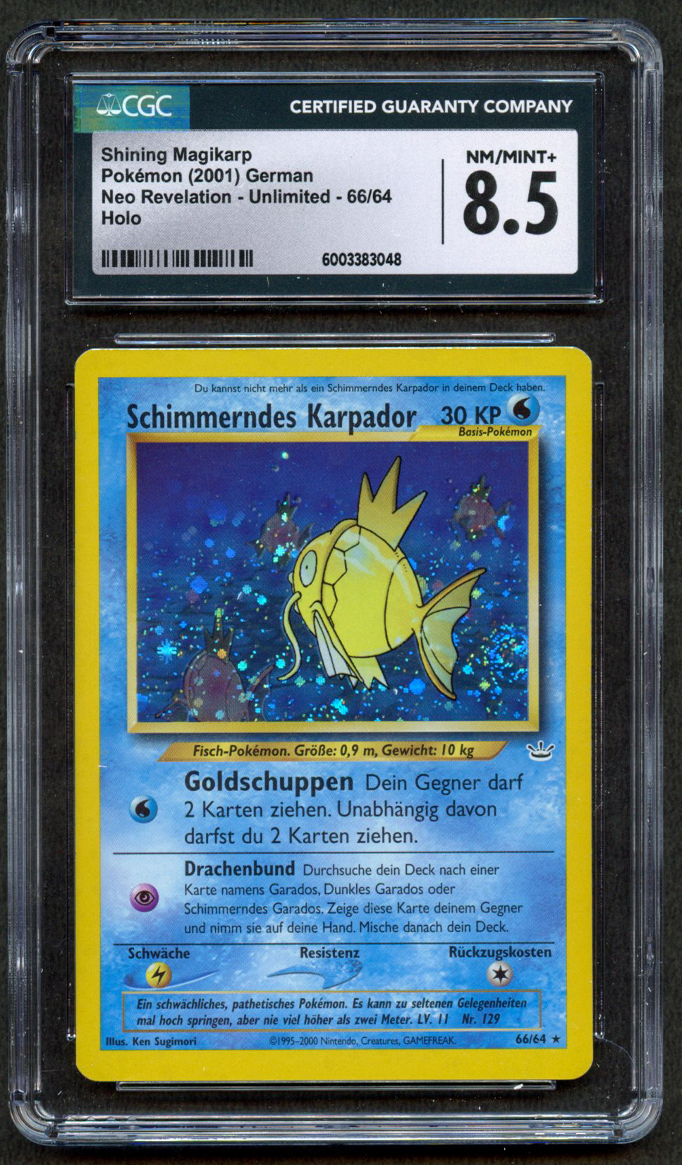 CGC 8.5 Shining Magikarp - Neo Revelation GERMAN - [SCHIMMERNDES KARPADOR]
