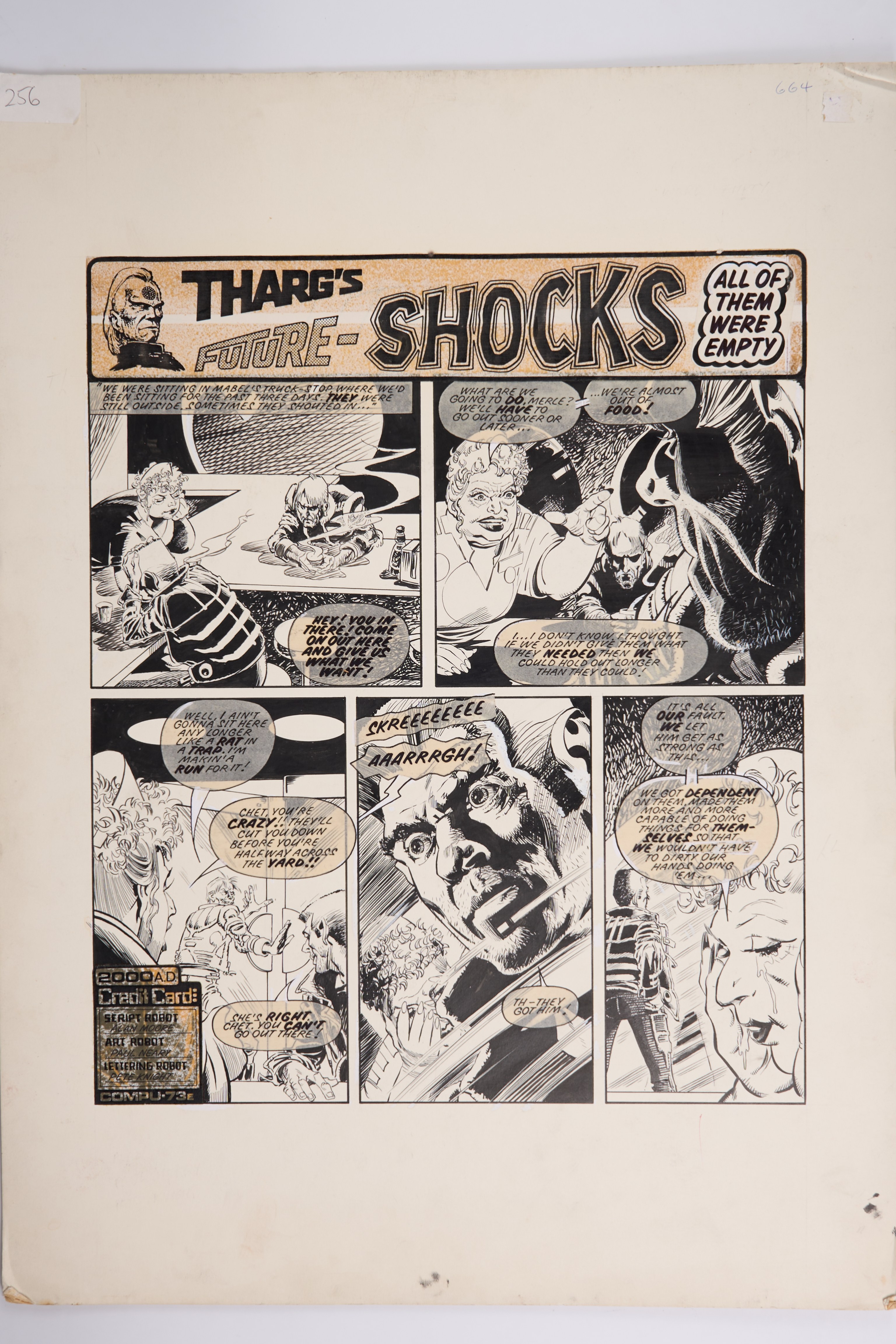Alan Moore Paul Neary 2000 AD Prog #251 Tharg's Future-Shocks All Of Them Were Empty Story Page (Fleetway, 1982) 