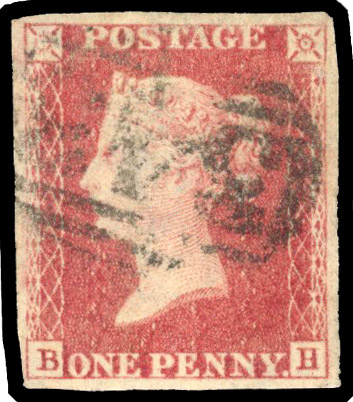 1857 1d Rose-red Pl.60. (Die II, Alphabet III, Wmk Large Crown, Perf 14). Imperforate example