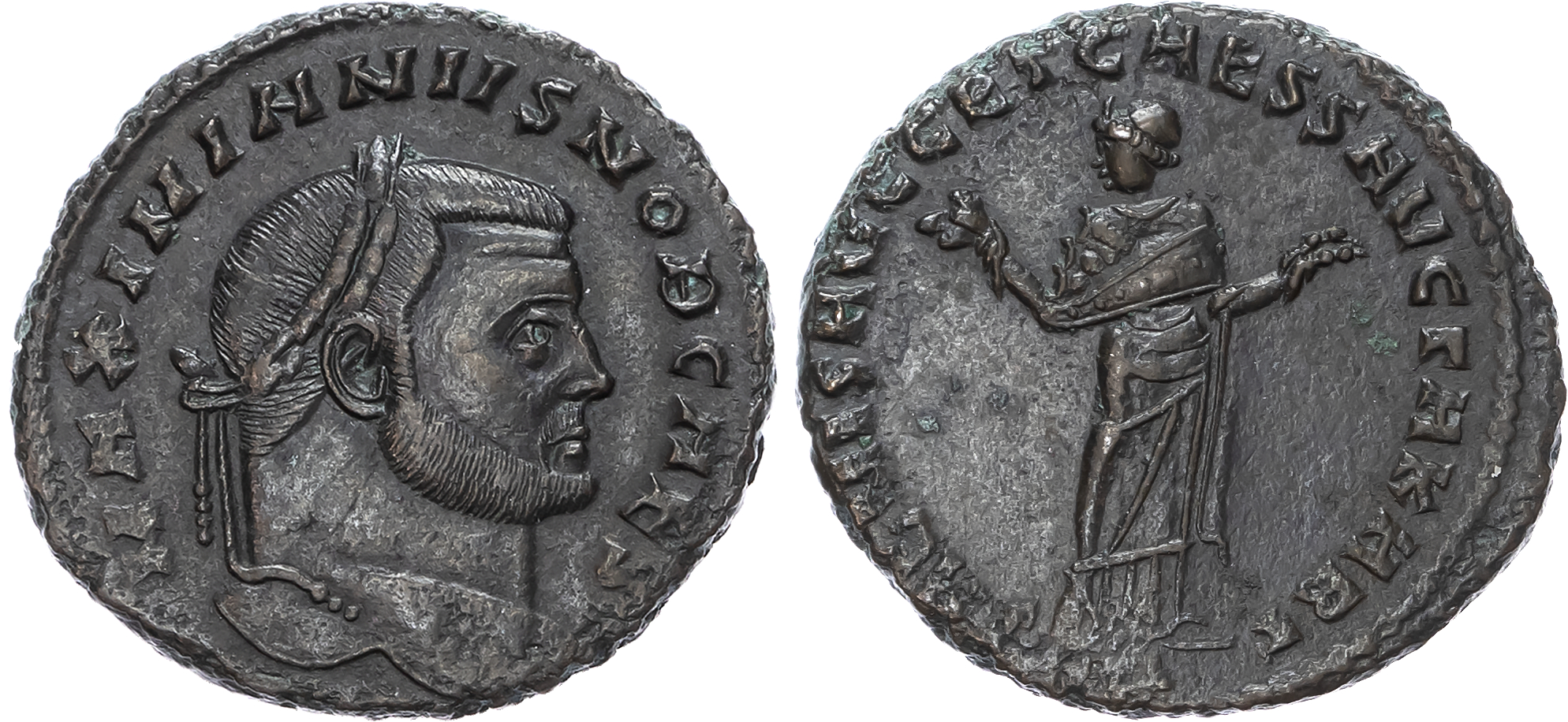 Galerius as Caesar (AD 293-305) AE Follis, Carthage, AD 289-299, 9.19g.
