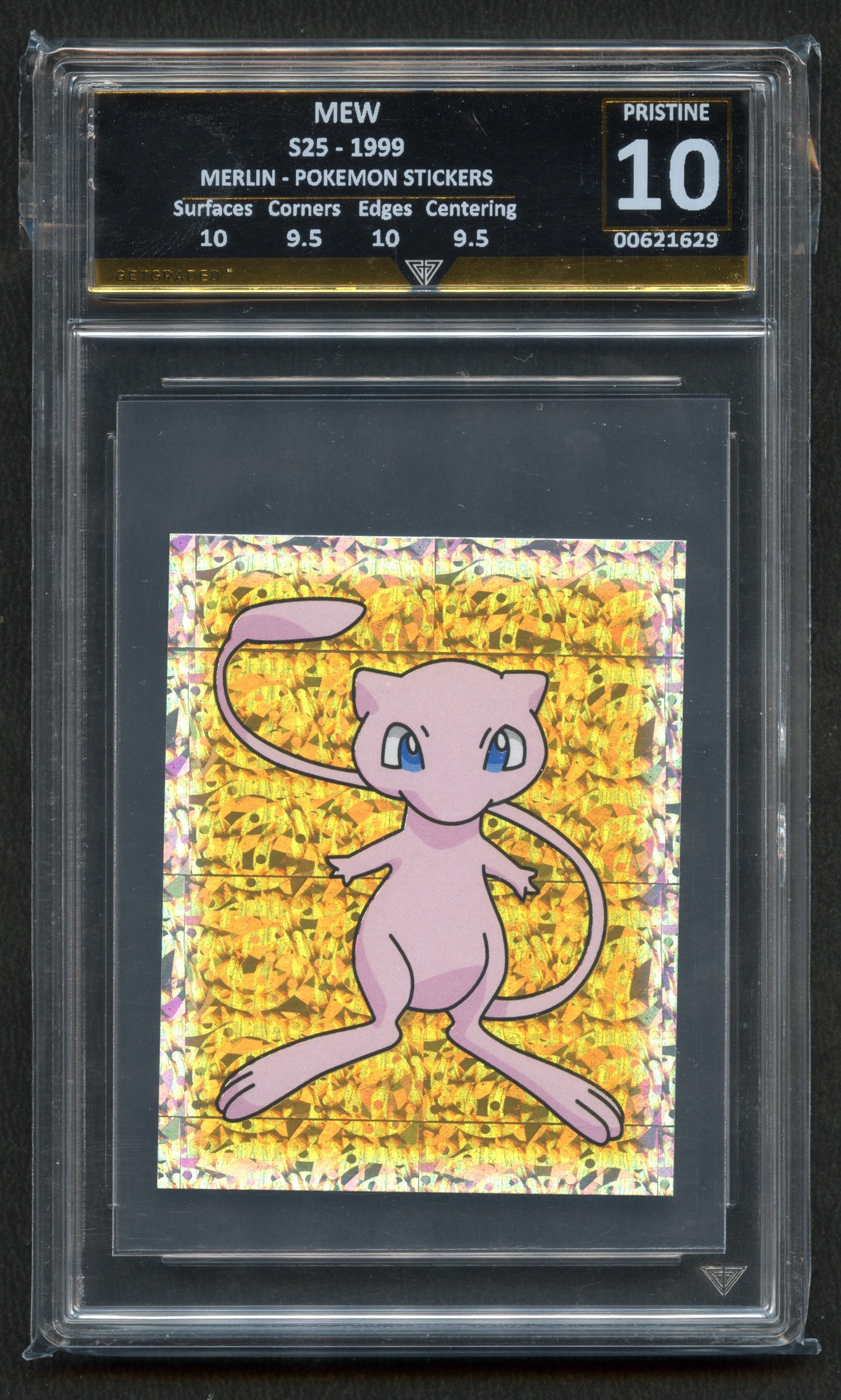 Get Graded Pristine 10 Mew S25 Merlin Pokémon Stickers 1999