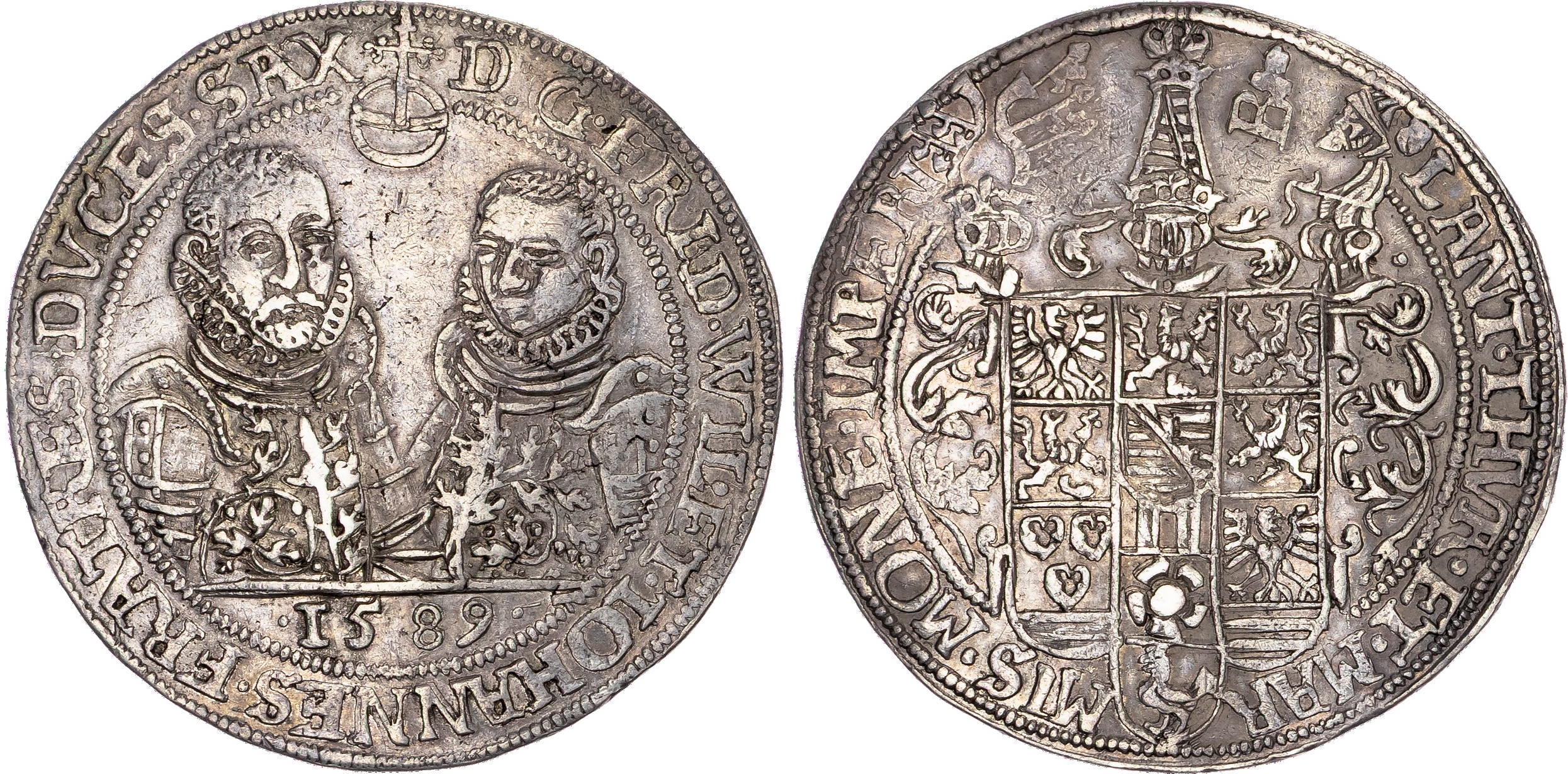 Germany, Saxony-Weimar, Frederick Wilhelm and Johann (1573-1603), silver Taler, 1589