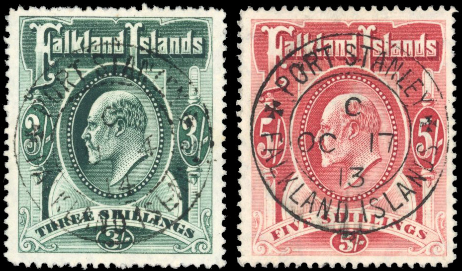 † Falkland Islands SG 49b, SG 50 superb used 