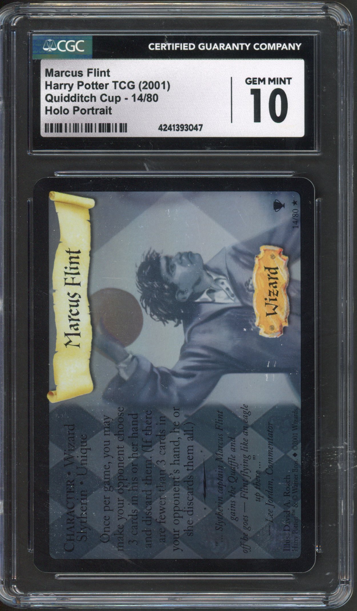Harry Potter TCG - Marcus Flint - Quidditch Cup - Holo Portrait - CGC 10