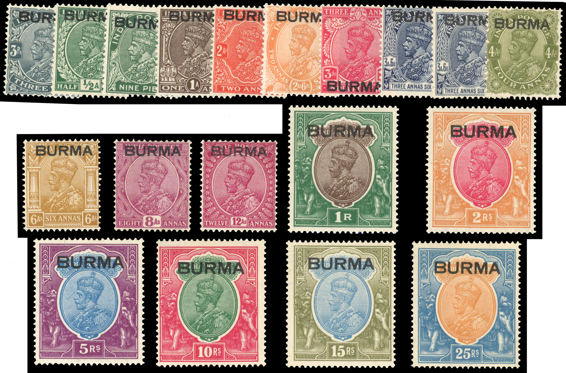 1937 set of eighteen large part o.g., fine...